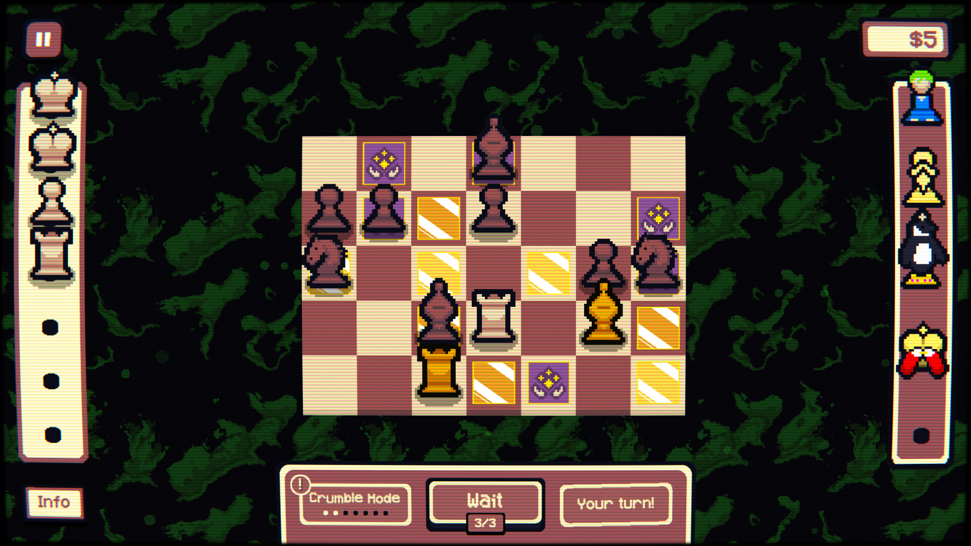 Mid-game board layout showing piece positioning strategy