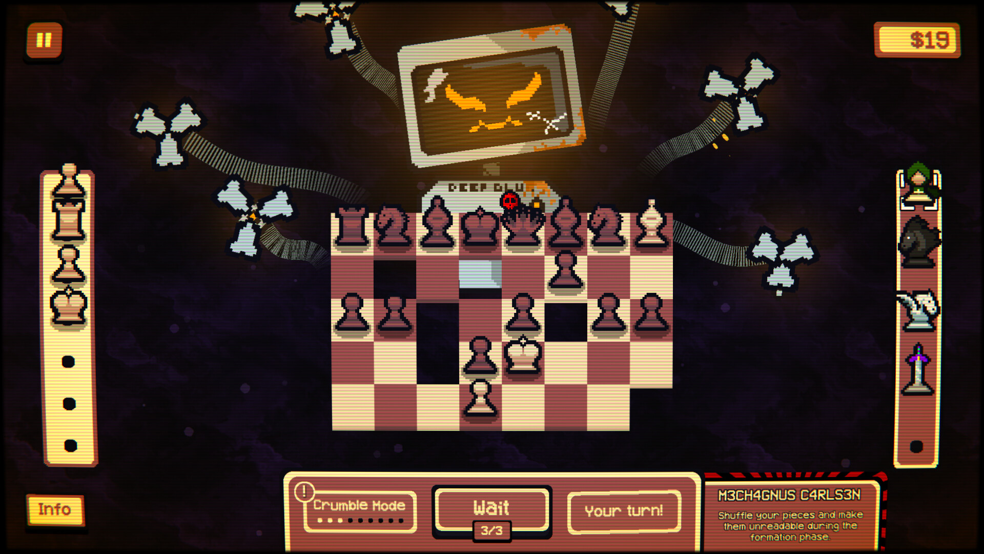 Battle preparation interface-check relics and Gambits before endgame